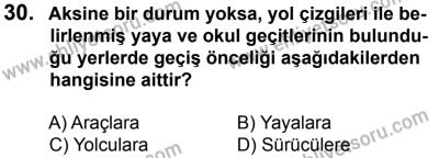12 Ocak 2014 Tarihli Sürücü Adayları Sınavı K Kitapçığı 30. Soru
