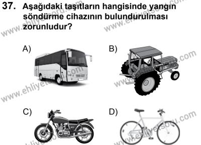 12 Ocak 2014 Tarihli Sürücü Adayları Sınavı K Kitapçığı 37. Soru