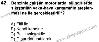 12 Ocak 2014 Tarihli Sürücü Adayları Sınavı K Kitapçığı 42. Soru