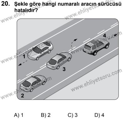 12 Ocak 2014 Tarihli Sürücü Adayları Sınavı L Kitapçığı 20. Soru