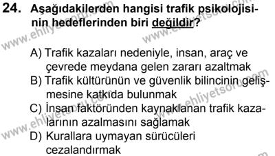 12 Ocak 2014 Tarihli Sürücü Adayları Sınavı L Kitapçığı 24. Soru
