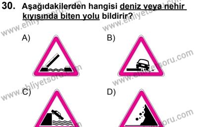 12 Ocak 2014 Tarihli Sürücü Adayları Sınavı L Kitapçığı 30. Soru