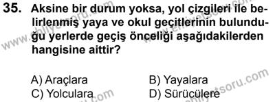 12 Ocak 2014 Tarihli Sürücü Adayları Sınavı L Kitapçığı 35. Soru