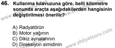 12 Ocak 2014 Tarihli Sürücü Adayları Sınavı L Kitapçığı 46. Soru