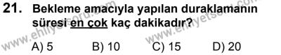 12 Ocak 2014 Tarihli Sürücü Adayları Sınavı M Kitapçığı 21. Soru