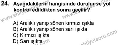12 Ocak 2014 Tarihli Sürücü Adayları Sınavı M Kitapçığı 24. Soru