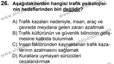 12 Ocak 2014 Tarihli Sürücü Adayları Sınavı M Kitapçığı 26. Soru