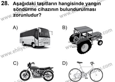 12 Ocak 2014 Tarihli Sürücü Adayları Sınavı M Kitapçığı 28. Soru
