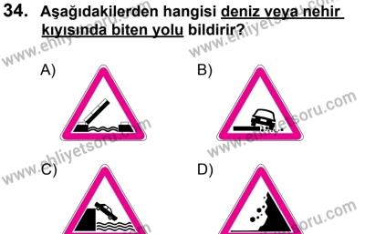 12 Ocak 2014 Tarihli Sürücü Adayları Sınavı M Kitapçığı 34. Soru
