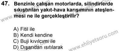 12 Ocak 2014 Tarihli Sürücü Adayları Sınavı M Kitapçığı 47. Soru