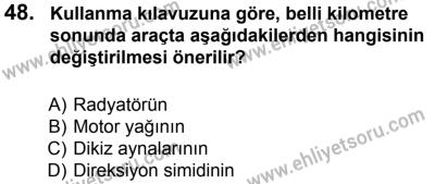 12 Ocak 2014 Tarihli Sürücü Adayları Sınavı M Kitapçığı 48. Soru