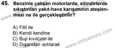 12 Ocak 2014 Tarihli Sürücü Adayları Sınavı N Kitapçığı 45. Soru