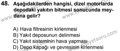 12 Ocak 2014 Tarihli Sürücü Adayları Sınavı N Kitapçığı 48. Soru