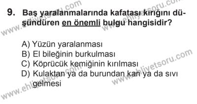 12 Temmuz 2014 Tarihli Sürücü Adayları Sınavı K Kitapçığı 9. Soru