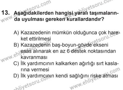 12 Temmuz 2014 Tarihli Sürücü Adayları Sınavı K Kitapçığı 13. Soru
