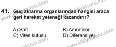 12 Temmuz 2014 Tarihli Sürücü Adayları Sınavı K Kitapçığı 41. Soru