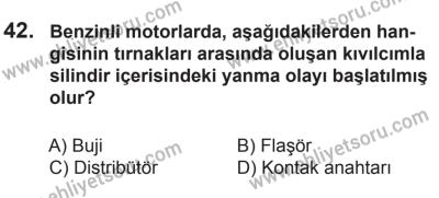 12 Temmuz 2014 Tarihli Sürücü Adayları Sınavı K Kitapçığı 42. Soru