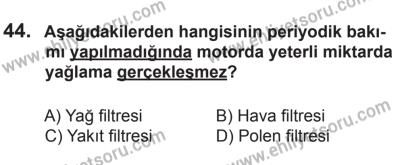 12 Temmuz 2014 Tarihli Sürücü Adayları Sınavı K Kitapçığı 44. Soru