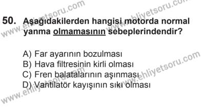 12 Temmuz 2014 Tarihli Sürücü Adayları Sınavı K Kitapçığı 50. Soru