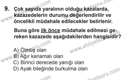 12 Temmuz 2014 Tarihli Sürücü Adayları Sınavı L Kitapçığı 9. Soru
