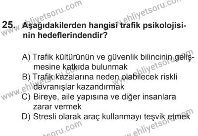 12 Temmuz 2014 Tarihli Sürücü Adayları Sınavı L Kitapçığı 25. Soru