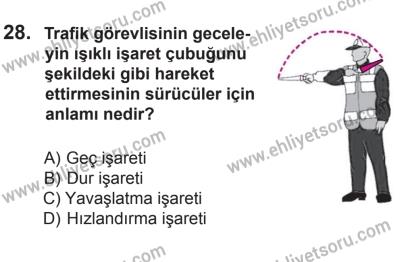 12 Temmuz 2014 Tarihli Sürücü Adayları Sınavı L Kitapçığı 28. Soru
