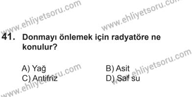 12 Temmuz 2014 Tarihli Sürücü Adayları Sınavı L Kitapçığı 41. Soru