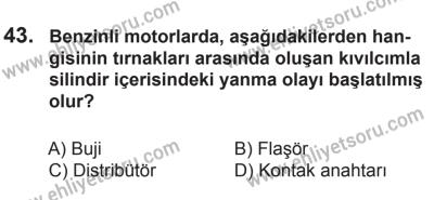 12 Temmuz 2014 Tarihli Sürücü Adayları Sınavı L Kitapçığı 43. Soru