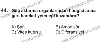 12 Temmuz 2014 Tarihli Sürücü Adayları Sınavı L Kitapçığı 44. Soru