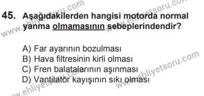 12 Temmuz 2014 Tarihli Sürücü Adayları Sınavı L Kitapçığı 45. Soru