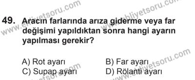 12 Temmuz 2014 Tarihli Sürücü Adayları Sınavı L Kitapçığı 49. Soru