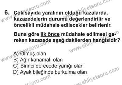 12 Temmuz 2014 Tarihli Sürücü Adayları Sınavı M Kitapçığı 6. Soru