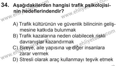 12 Temmuz 2014 Tarihli Sürücü Adayları Sınavı M Kitapçığı 34. Soru