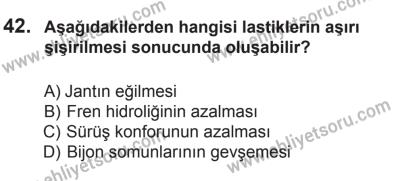 12 Temmuz 2014 Tarihli Sürücü Adayları Sınavı M Kitapçığı 42. Soru