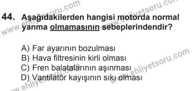 12 Temmuz 2014 Tarihli Sürücü Adayları Sınavı M Kitapçığı 44. Soru