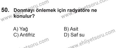 12 Temmuz 2014 Tarihli Sürücü Adayları Sınavı M Kitapçığı 50. Soru