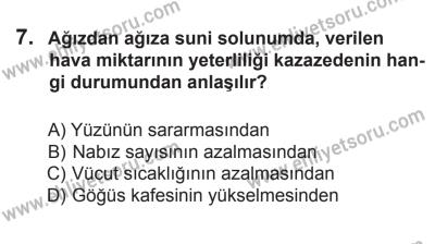 12 Temmuz 2014 Tarihli Sürücü Adayları Sınavı N Kitapçığı 7. Soru
