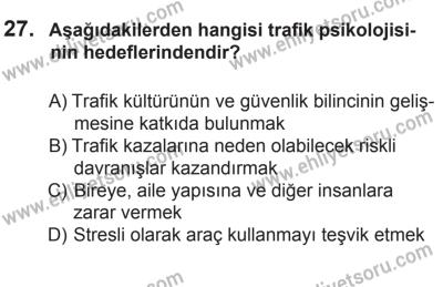 12 Temmuz 2014 Tarihli Sürücü Adayları Sınavı N Kitapçığı 27. Soru