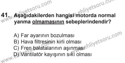12 Temmuz 2014 Tarihli Sürücü Adayları Sınavı N Kitapçığı 41. Soru
