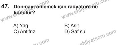 12 Temmuz 2014 Tarihli Sürücü Adayları Sınavı N Kitapçığı 47. Soru