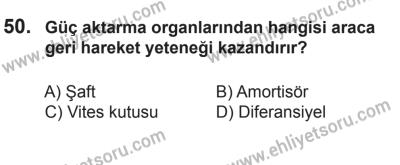 12 Temmuz 2014 Tarihli Sürücü Adayları Sınavı N Kitapçığı 50. Soru