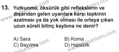 14 Haziran 2014 Tarihli Sürücü Adayları Sınavı K Kitapçığı 13. Soru