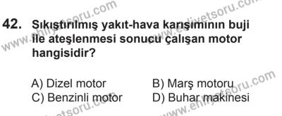 14 Haziran 2014 Tarihli Sürücü Adayları Sınavı K Kitapçığı 42. Soru