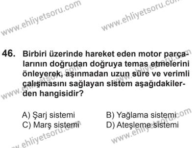 14 Haziran 2014 Tarihli Sürücü Adayları Sınavı K Kitapçığı 46. Soru