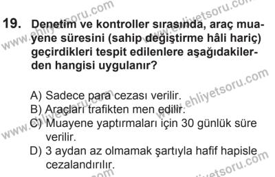 14 Haziran 2014 Tarihli Sürücü Adayları Sınavı L Kitapçığı 19. Soru
