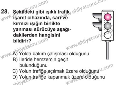 14 Haziran 2014 Tarihli Sürücü Adayları Sınavı L Kitapçığı 28. Soru