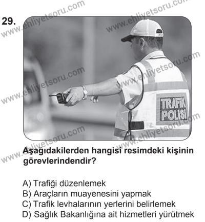 14 Haziran 2014 Tarihli Sürücü Adayları Sınavı L Kitapçığı 29. Soru