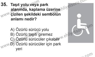 14 Haziran 2014 Tarihli Sürücü Adayları Sınavı L Kitapçığı 35. Soru