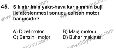 14 Haziran 2014 Tarihli Sürücü Adayları Sınavı L Kitapçığı 45. Soru