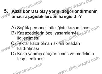 14 Haziran 2014 Tarihli Sürücü Adayları Sınavı M Kitapçığı 5. Soru